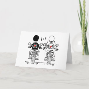Cartão Casamento de Motocicleta de Motoqueiro