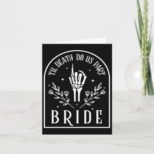 Cartão Casamento de Noivado de Halloween Gothic Skeleton (Frente)