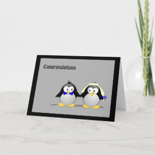 Cartão Casamento de parabéns - Pinguins