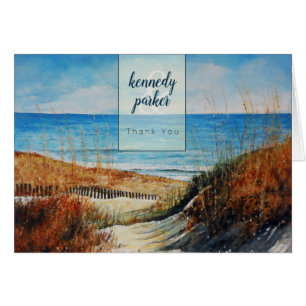 Cartão Casamento De Praia E Dunas De Areia   Obrigado