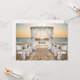 Cartão Casamento de Praia Salve a Data