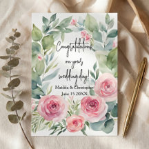Casamento de Rosa e Eucalipto Rosa Bege em Aquarel