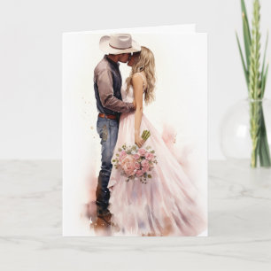 Cartão Casamento de Stetson & Lace: Crimson Romance