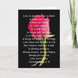 Cartão Casamento Deseja Amor Verso Corinthiano Rosa verme