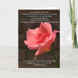 Cartão Casamento Deseja Rosa Rosa Corinthian Verse Love