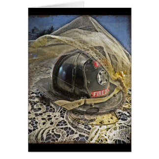 Cartão Casamento do sapador-bombeiro