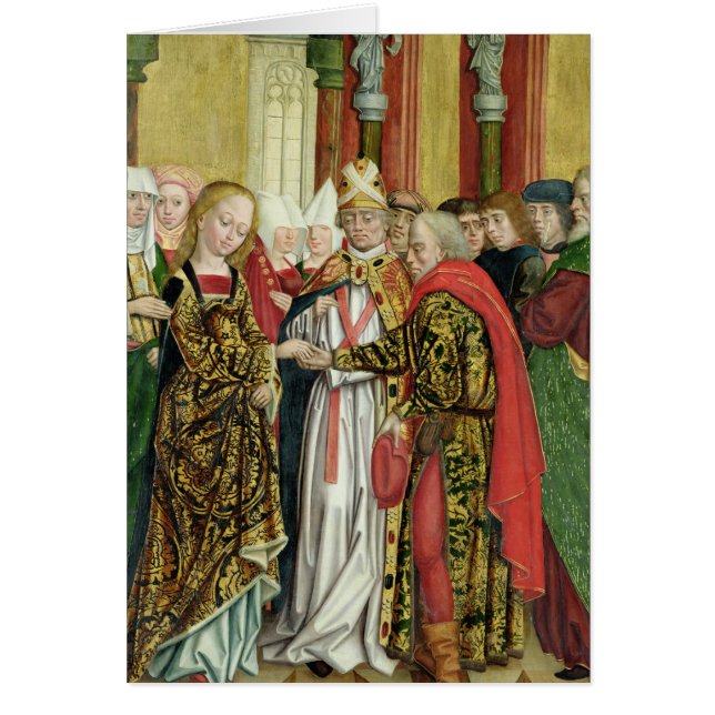 Cartão Casamento do Virgin, do altar da abóbada, 1499 (Frente)