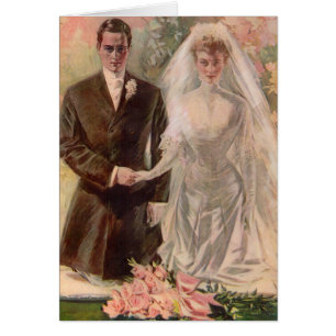Cartão Casamento Edwardian de 1906