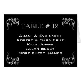 Cartão Casamento elegante do modelo do número da mesa