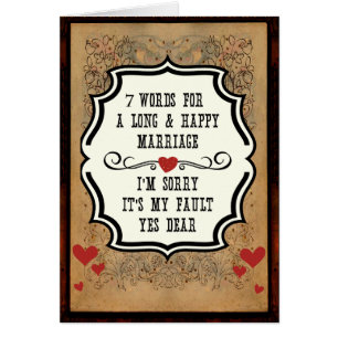 Cartão Casamento Engraçado 7 Palavras Para Um Casamento L