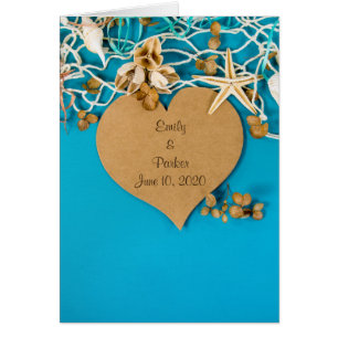 Cartão casamento entre coração e estrela