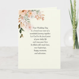 Cartão Casamento Floral com Texto Religioso