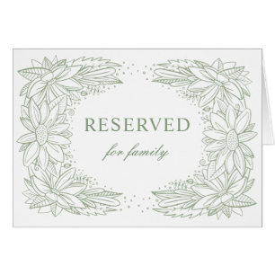 Cartão Casamento floral verde russo. Sinal reservado do p