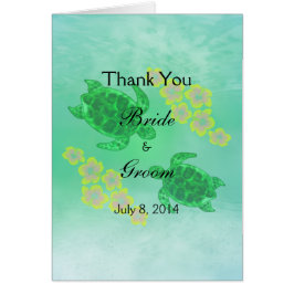 Cartão Casamento Honu Havaiano Obrigado