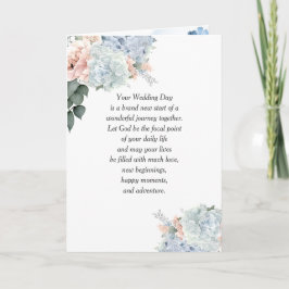 Cartão Casamento Hydrangea com Texto Religioso
