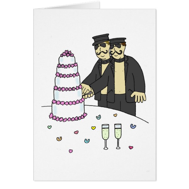 Cartão Casamento masculino Humor Parabéns (Frente)