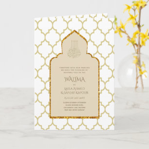 Cartão Casamento Muçulmano de WALIMA Nikah Bilíngue Orn