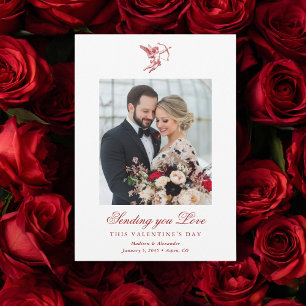 Cartão Casamento no Dia dos Namorados Recém-casados Cupid