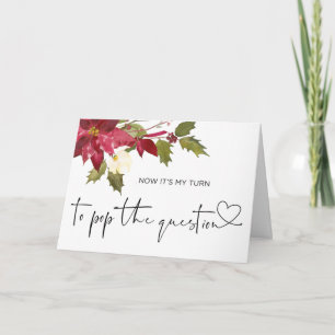 Cartão Casamento no inverno de Natal de Proposta de Bride