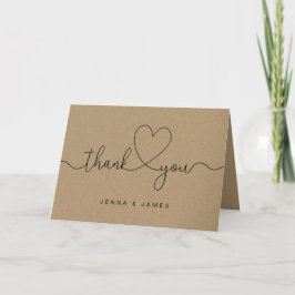 Cartão Casamento, obrigado, cartas rústicas