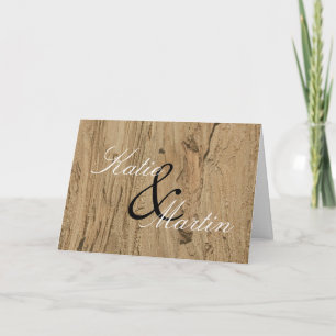 Cartão Casamento Obrigado Foto Rústica De Woodgrain Natu