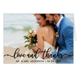 Cartão Casamento Obrigado  Fotografia Amor e Obrigados Do