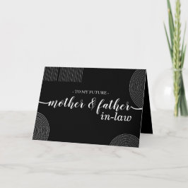 Cartão Casamento Pais Novos Geométrico Preto Mãe Pai