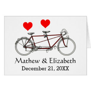 Cartão Casamento Personalizado Da Bicicleta De Bicicleta 