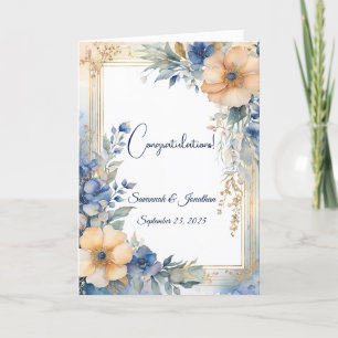 Cartão Casamento Personalizado Floral Personalizado Chic