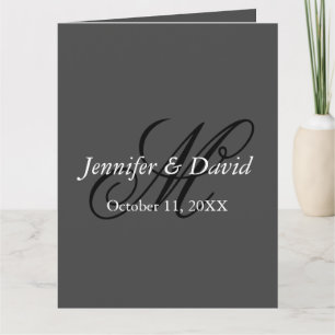 Cartão Casamento por Monograma de Caligrafia Atrativa