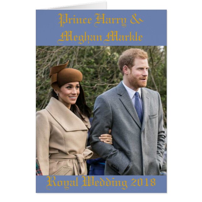 Cartão Casamento Real 2018 entre o Príncipe Harry e Megha (Frente)