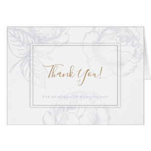 Cartão Casamento Rosa Dusty Blue Watercolor