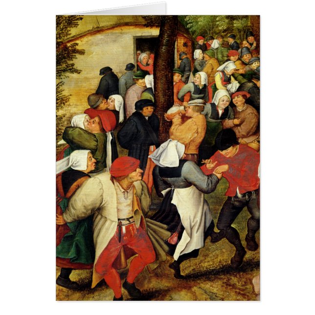 Cartão Casamento rústico, detalhe de pessoas da dança (Frente)