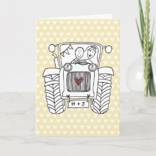 Cartão Casamento Rústico Personalizado no País do Trator