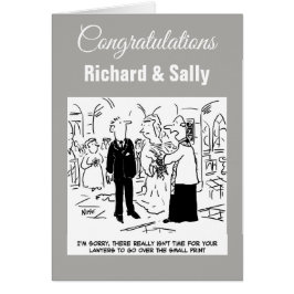 Cartão Casamento. Sem tempo para ler as letras miúdas