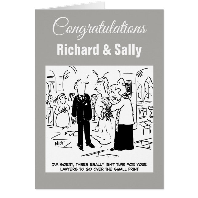 Cartão Casamento. Sem tempo para passar pelo pequeno Impr (Frente)