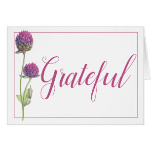 Cartão Casamento simples da flor do cardo do amaranto da