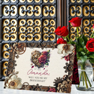 Cartão Casamento Steampunk Você será minha madrinha?