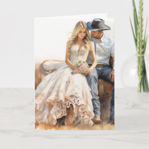 Cartão Casamento Stetson & Lace: Sussurros no Vento