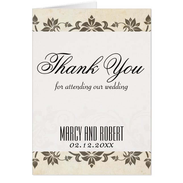 Cartão Casamento vintage (Frente)