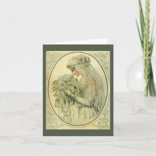 Cartão casamento vintage, Retrato de Noiva Vitoriana