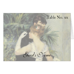 Cartão Casamento vintage Tent Card, City Dance by Renoir