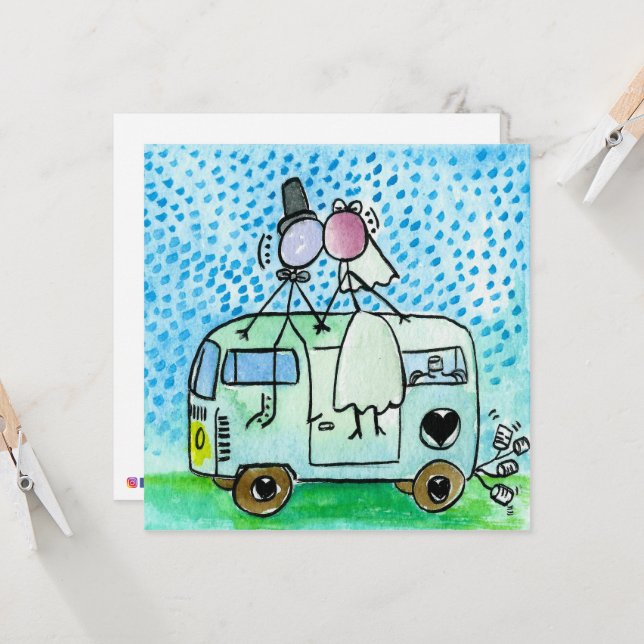 Cartão Casamentos de Camper (Frente/Verso In Situ)
