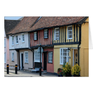 Cartão Casas coloridas em Saffron Walden, Essex, Reino Un