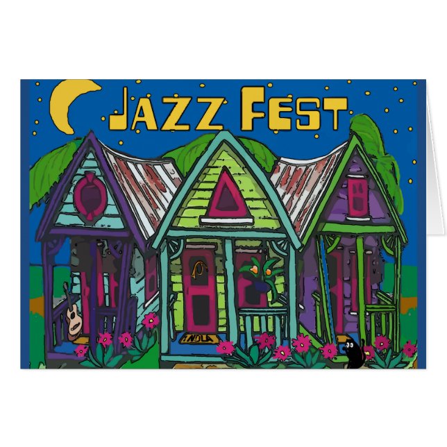Cartão Casas de festas de Jazz (Frente Horizontal)