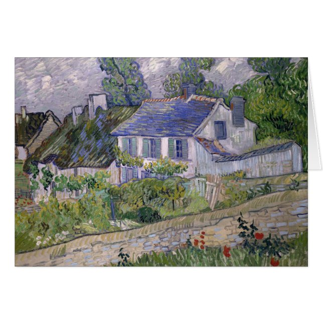 Cartão Casas de Van Gogh em Auvers (F759) Belas Artes (Frente horizontal)