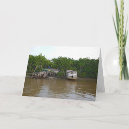 Cartão Casas do Stilt no Rio Amazonas