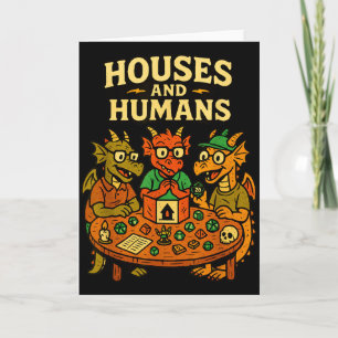 Cartão Casas E Humanos Divertido Geeky Rpg Nerd Jogadores