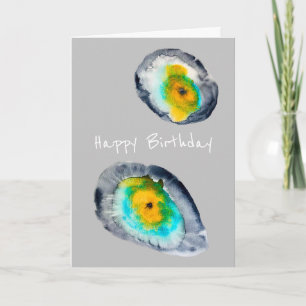 Cartão cascas de ostras abstrato de aquarelas