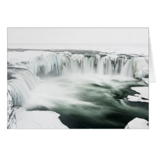 Cartão Cascata de Godafoss, inverno, Islândia
